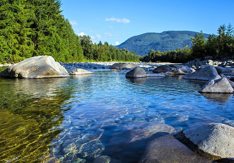 _0024_GettyImages-904647396 A river with rocks in it and trees around.